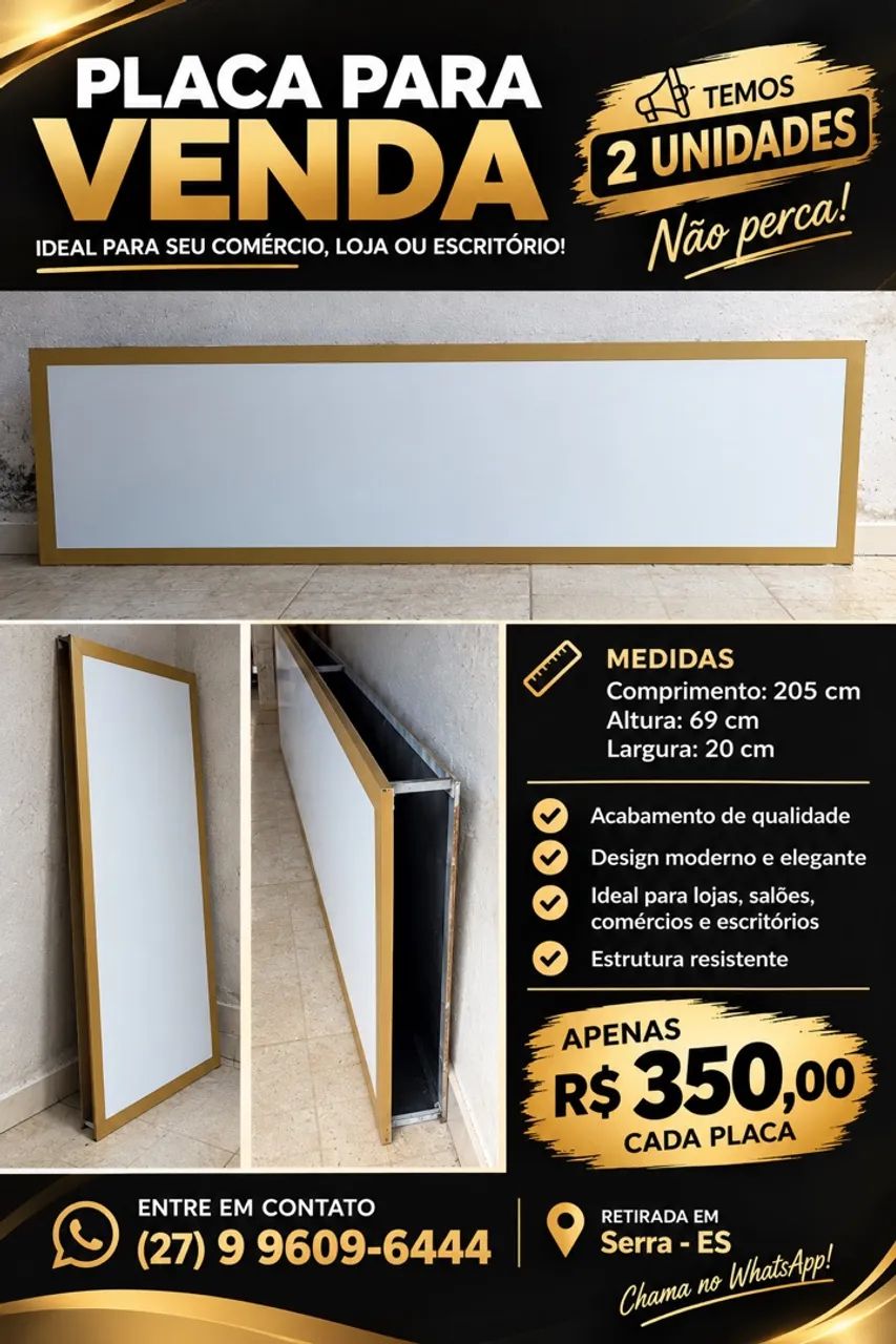 Placa de ACM para seu comércio 