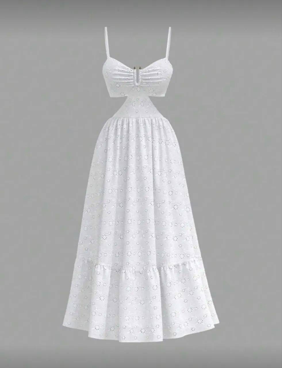 Vestido branco bordado longo  - Foto 3