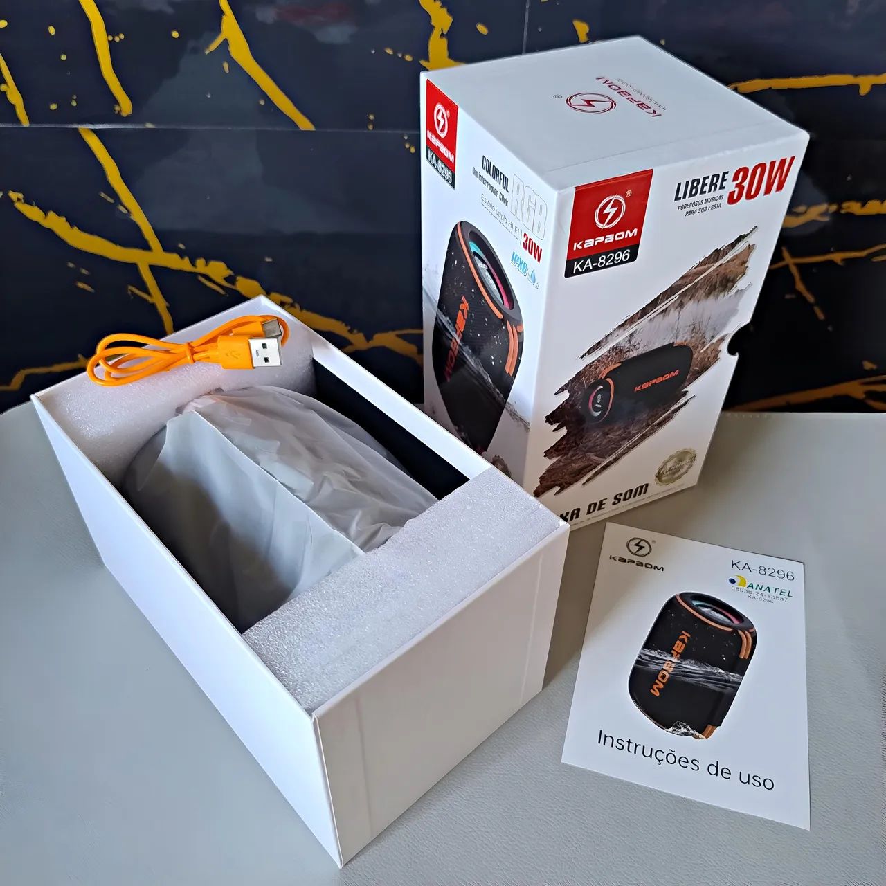 Caixa de som Bluetooth portátil Kapbom 30w com Entrega. - Foto 4
