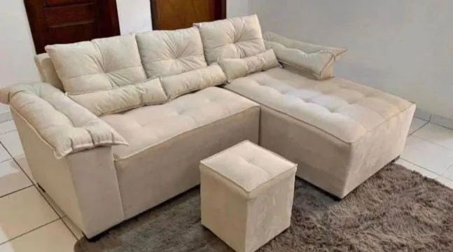 Sofá Ipanema 1,90m, com puff pronta entrega, contato (98)9  *  - Foto 2
