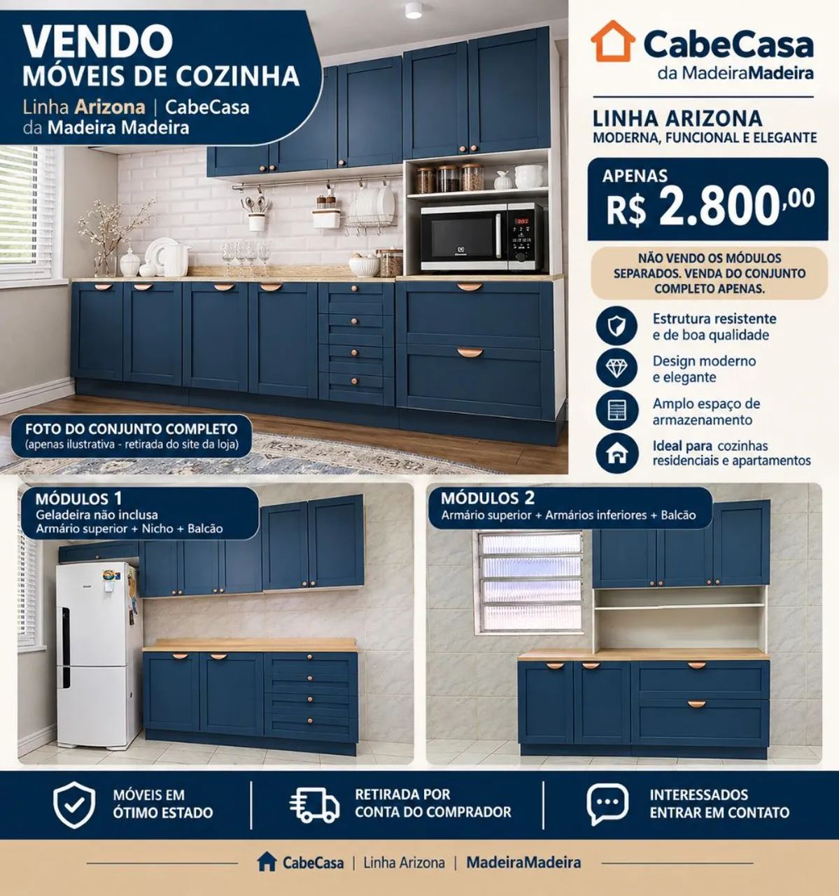 Vendo móveis de cozinha - ótimo estado