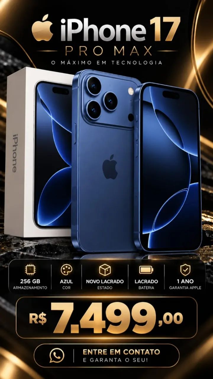 IPHONE 17 PRO MAX 256GB AZUL - LACRADO