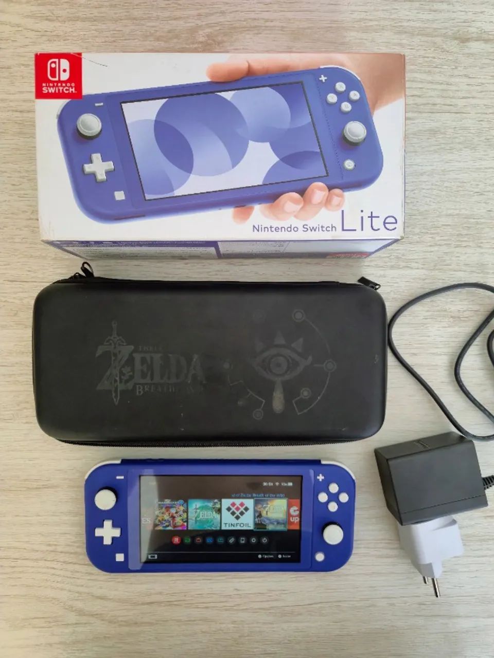 Nintendo Switch Lite Azul Desbloqueado 128GB Completo Caixa + CASE