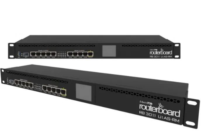 Roteador Routerboard Mikrotik Rb 3011uias-rm L5 10 portas Gigabit + porta SFP Fibra óptica