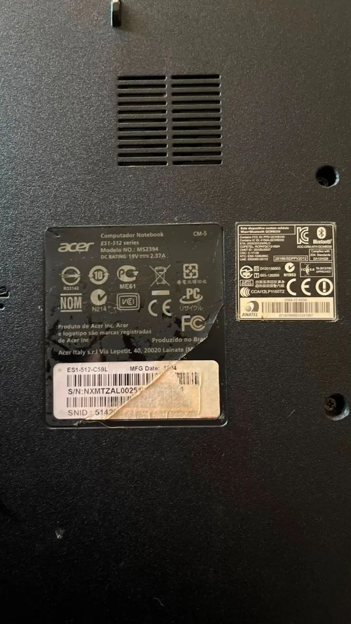 Notebook Acer Aspire ES1-512 Funcionando + Carregador - Foto 3