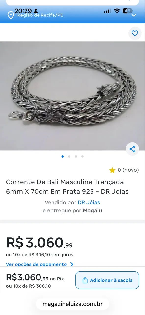 CONJUNTO CORRENTE CABEÇA DE DRAGÃO + PULSEIRA DE PRATA 950 BALI!! - Foto 4