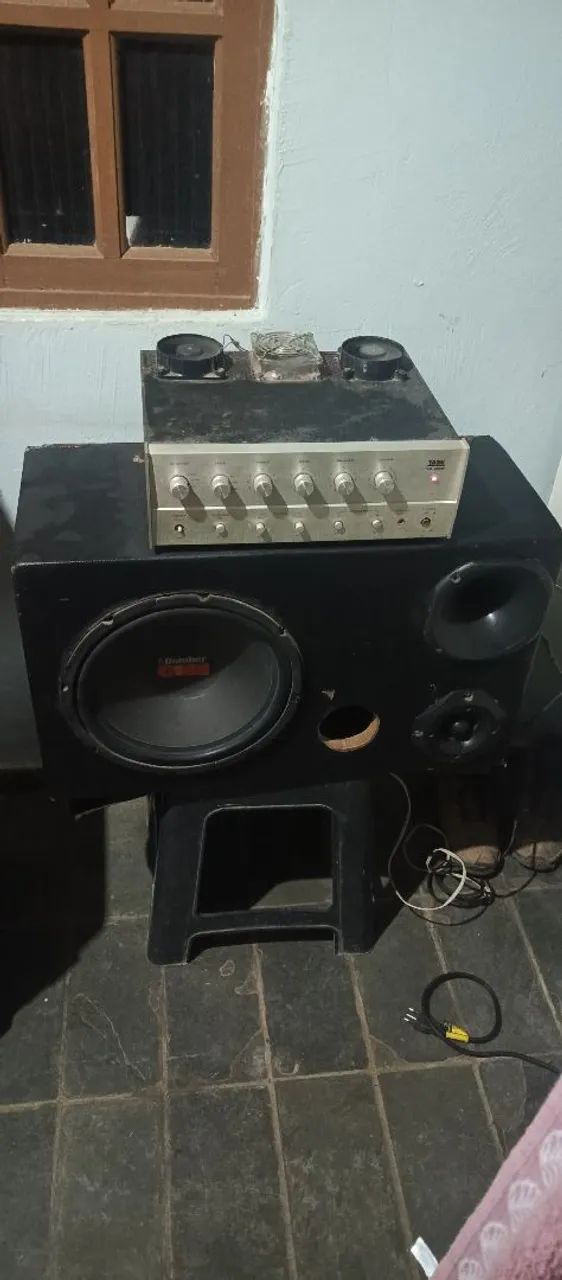 Caixa trio com cabeçote amplificador yang 850