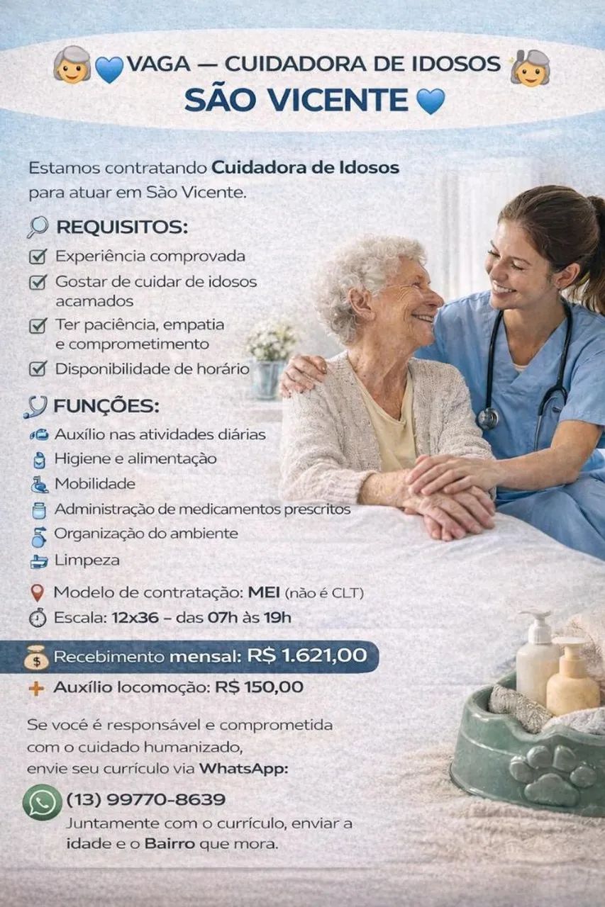 CUIDADORA DE IDOSOS 