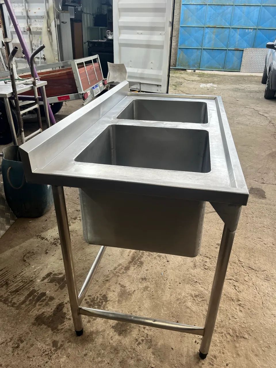 Pia de inox industrial Cuba dupla - Foto 2