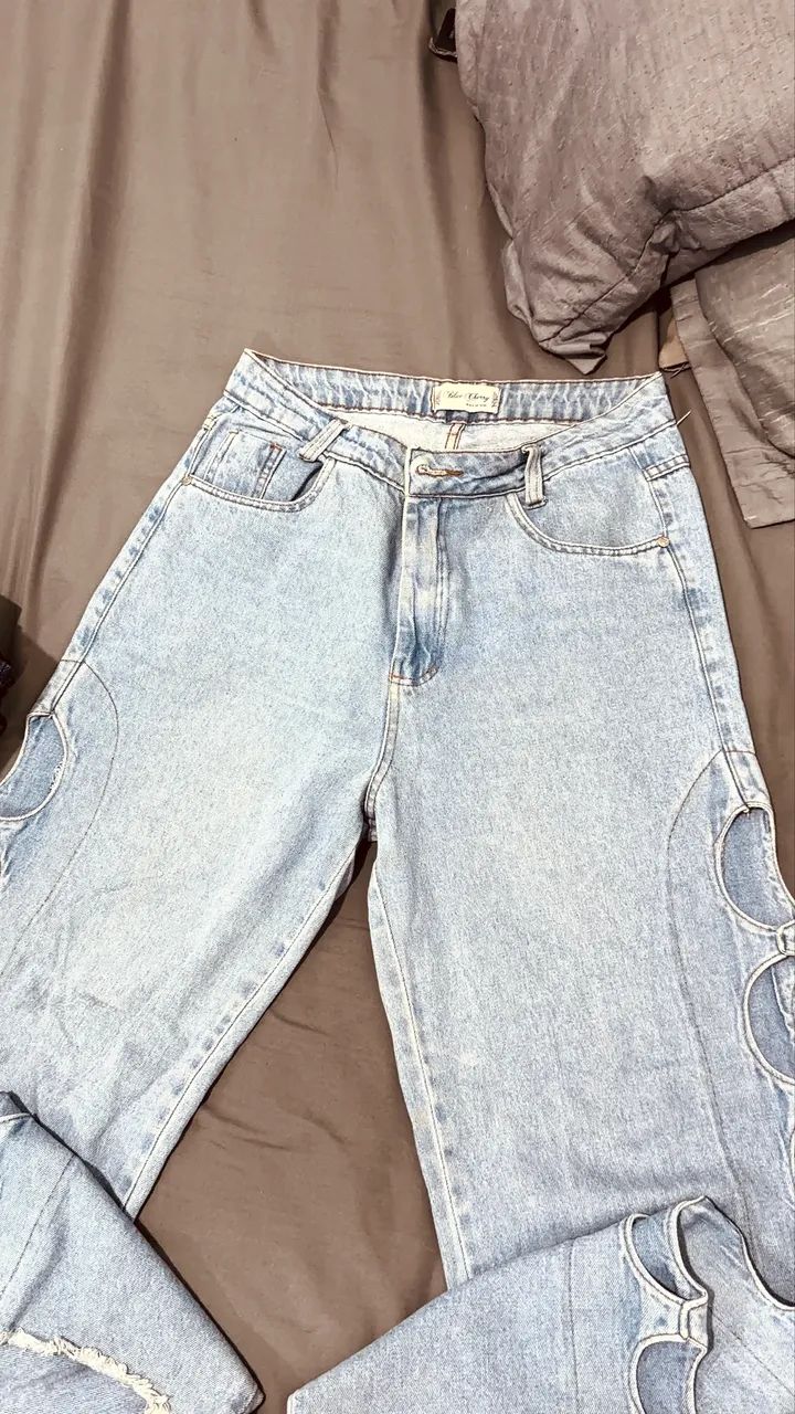 Calça jeans wide leg 