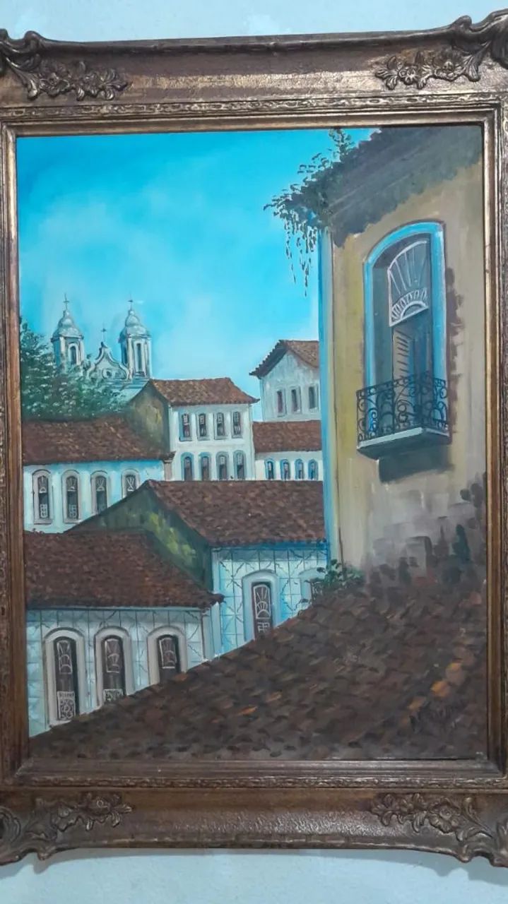 Antigo quadro óleo sobre tela - Foto 2