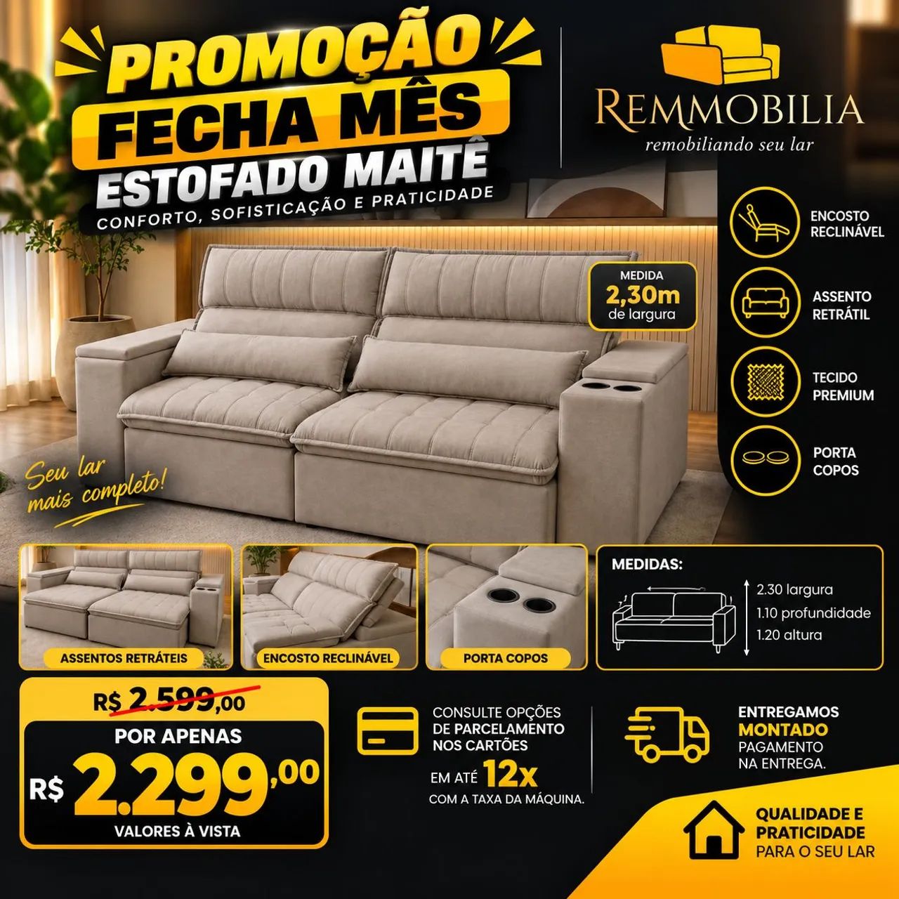 PROMOÇÃO FECHA MES SOFAS NOVOS ENTREGAMOS - Foto 5