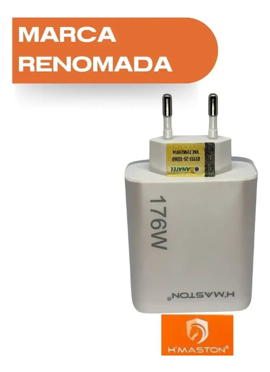 Carregador De 176w Com 3 Usb-a E 2 Usb-c Hmaston Y72-4 Branco