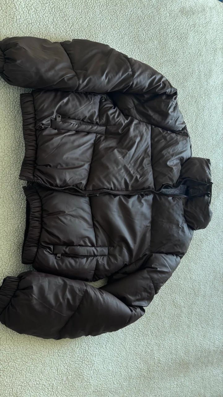 Jaqueta puffer marrom M - Foto 4