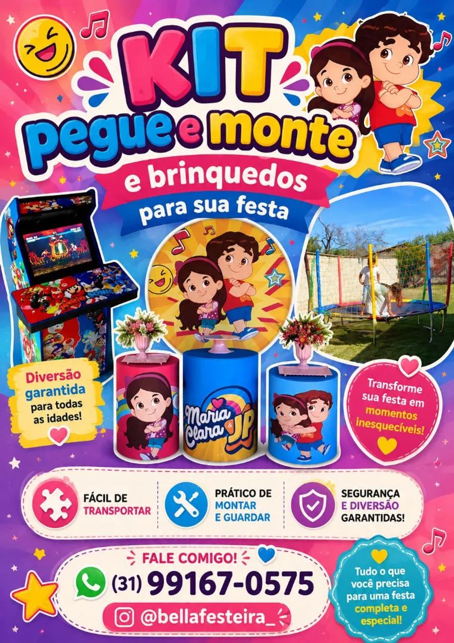 Kit pegue e monte & aluguel de brinquedos 