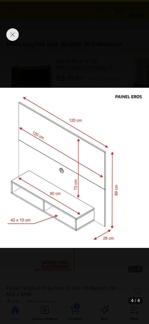 Painel para tv até 55 polegadas  - Foto 3