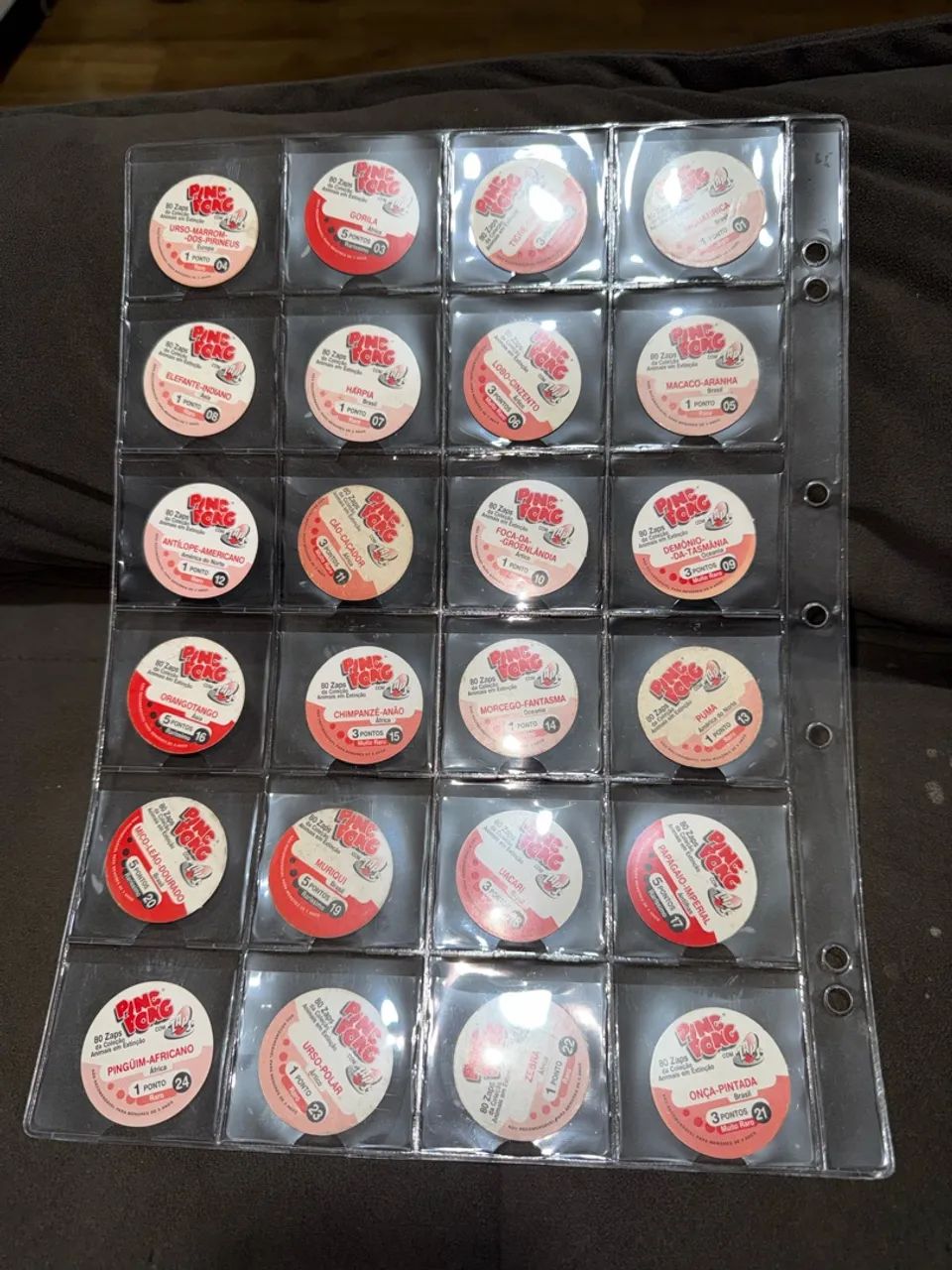 Tazos Completo Animais em Extinção 