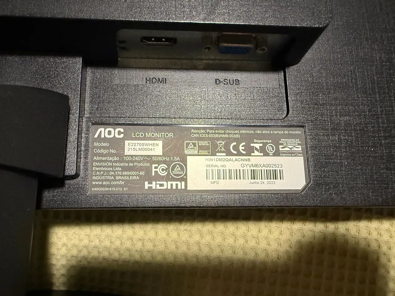 Monitor AOC 21,5? LED Full HD - Usado - Foto 4