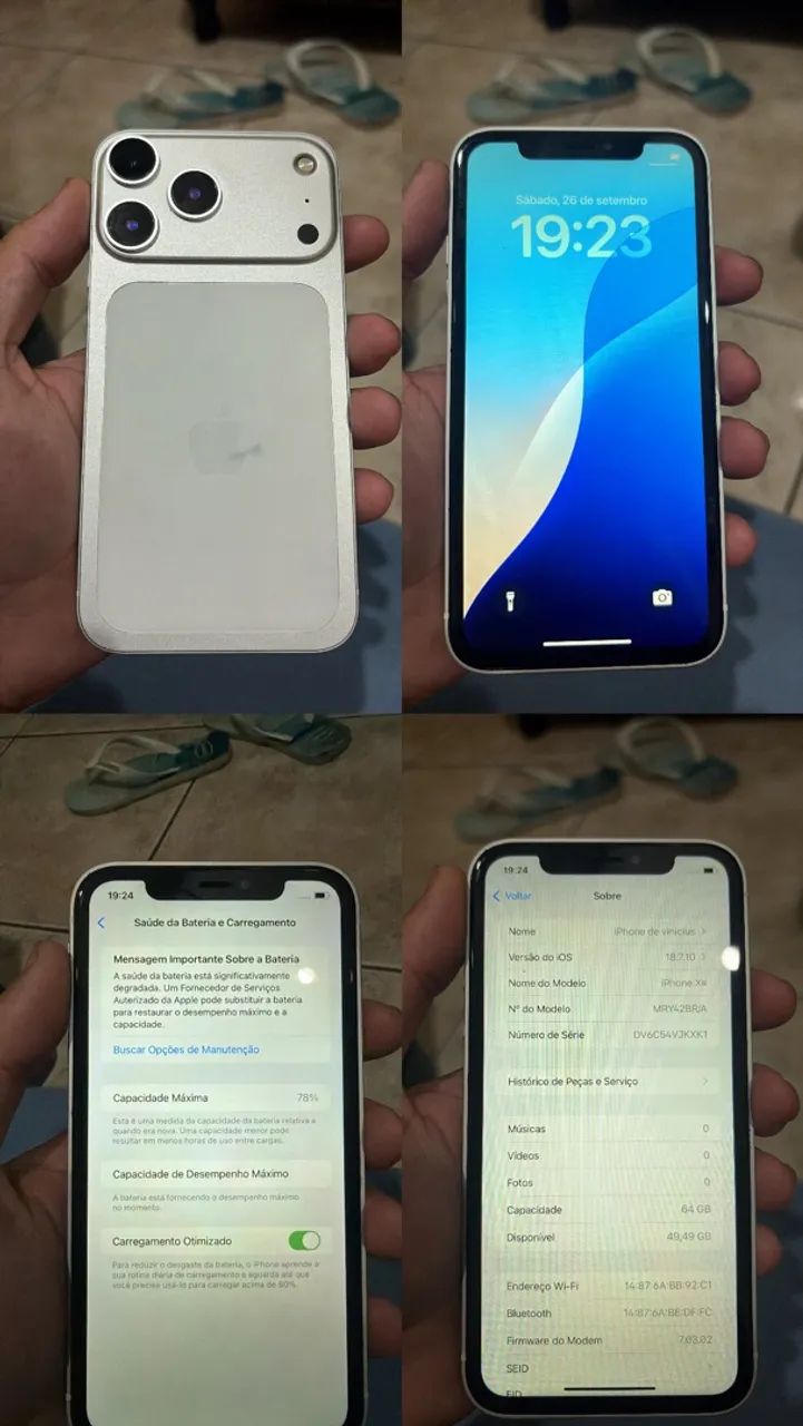 iPhone XR montado no 17 pro