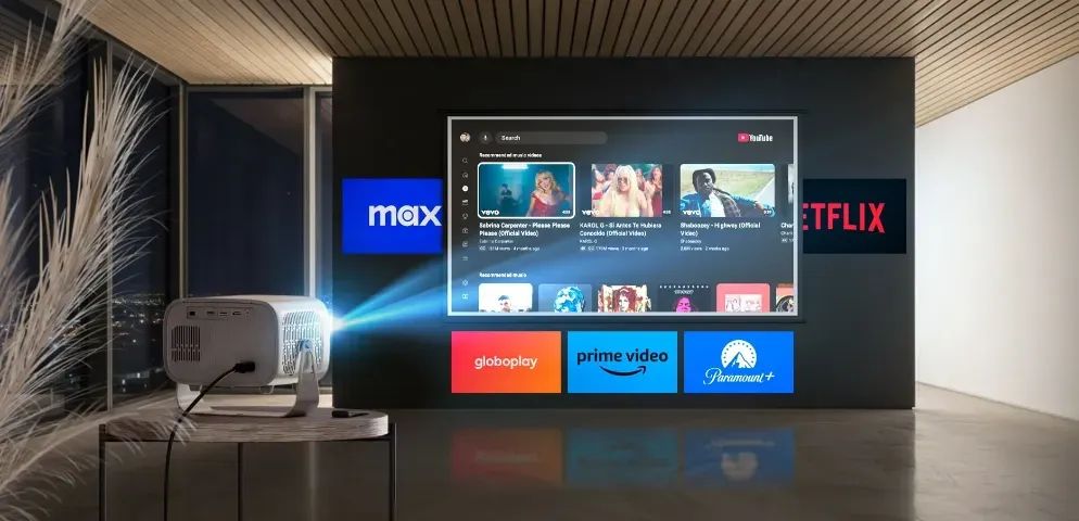 Projetor Smart 3000 Lúmens Get Full HD com Wi-Fi, Android e HDMI - Foto 3