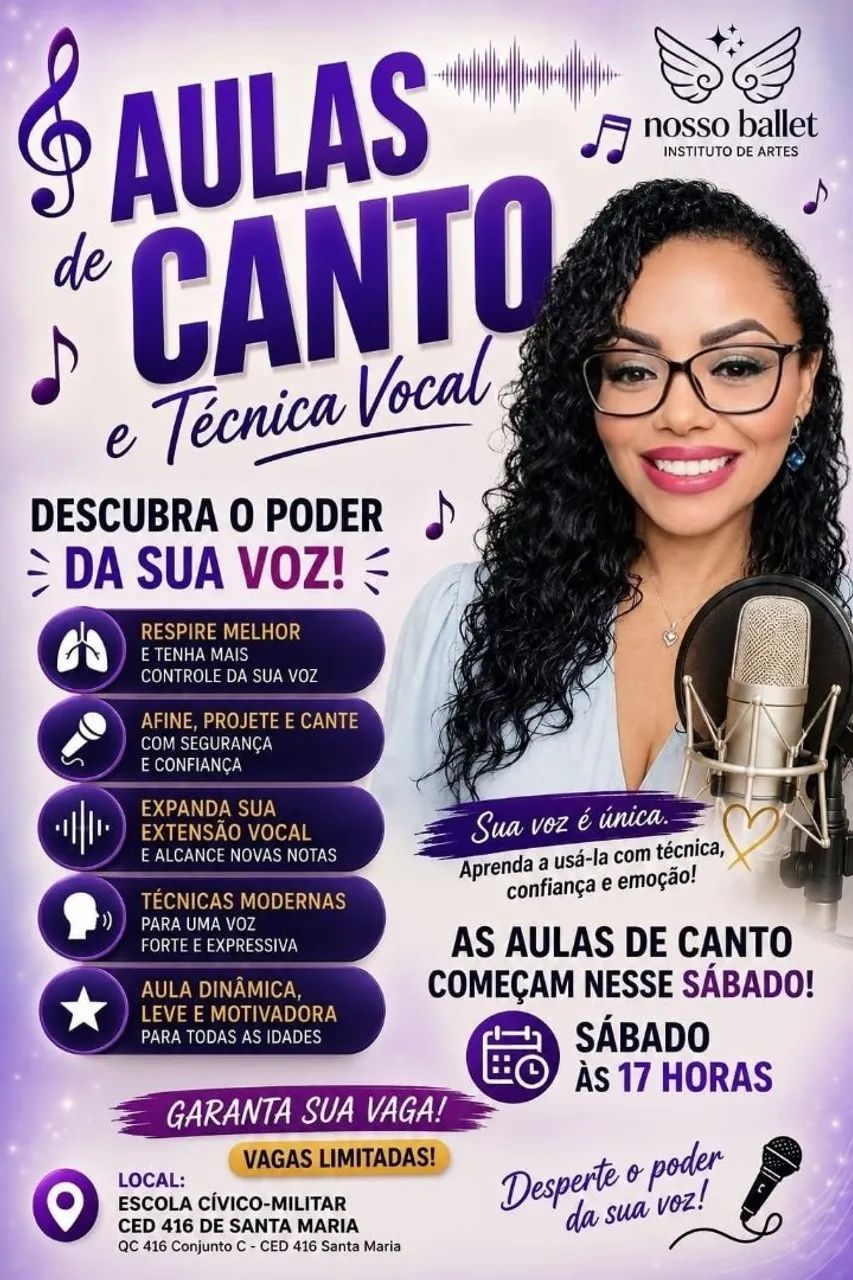 Aula de Canto R$30,00