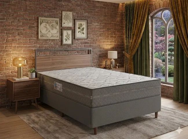 Base Casal Com Colchão D45 Orthomax Oferta Especial