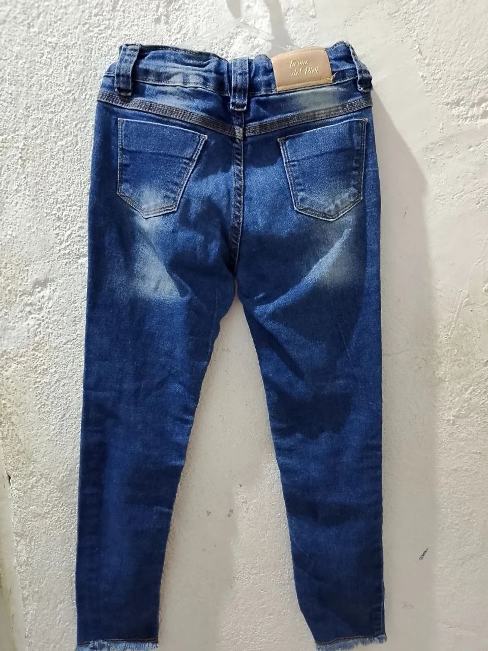 Calça jeans feminina infantil azul - Foto 6