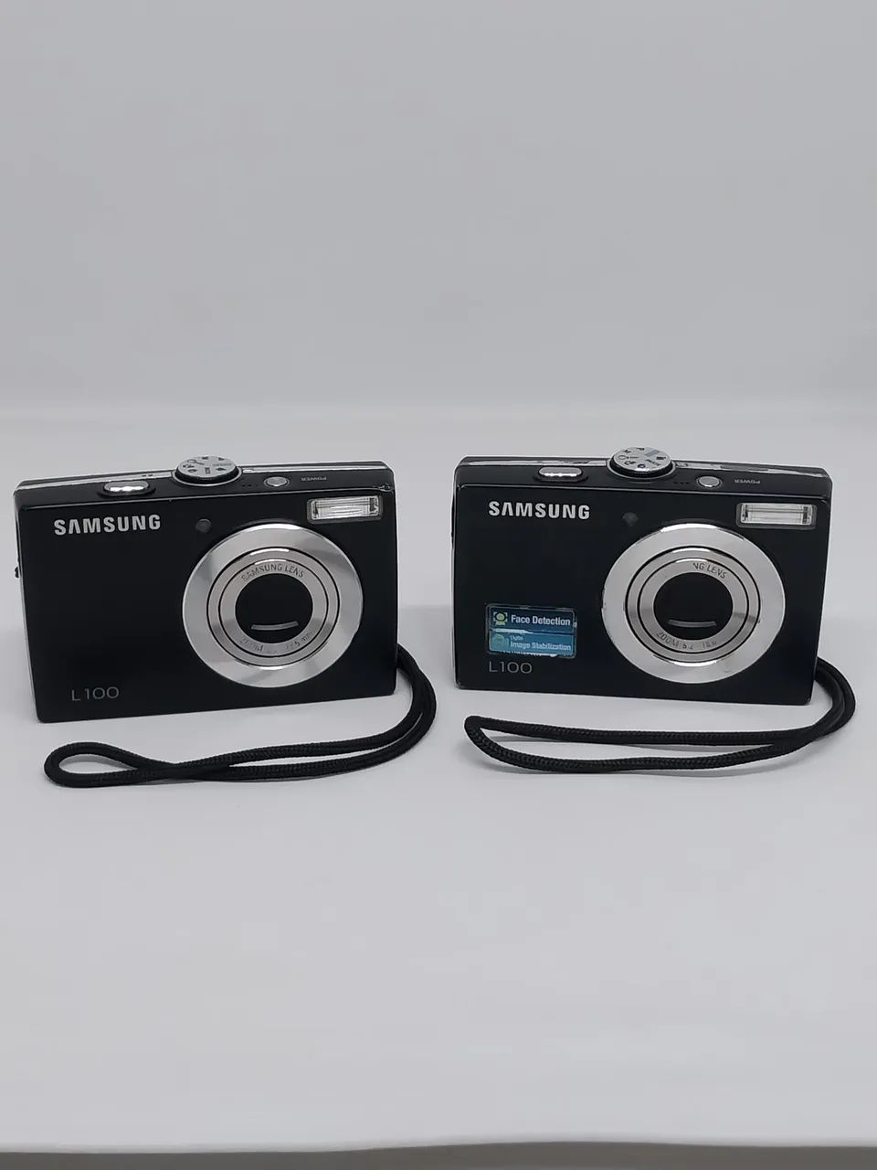 2 Câmeras digitais Samsung L100 funcionando mas com defeito com bateria- cartão-capa