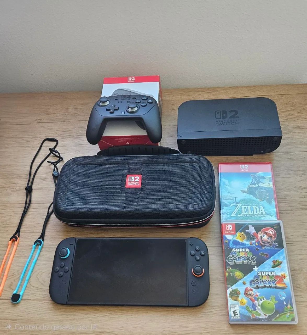 Nintendo Switch 2 + Pro Controller 2 e vários itens
