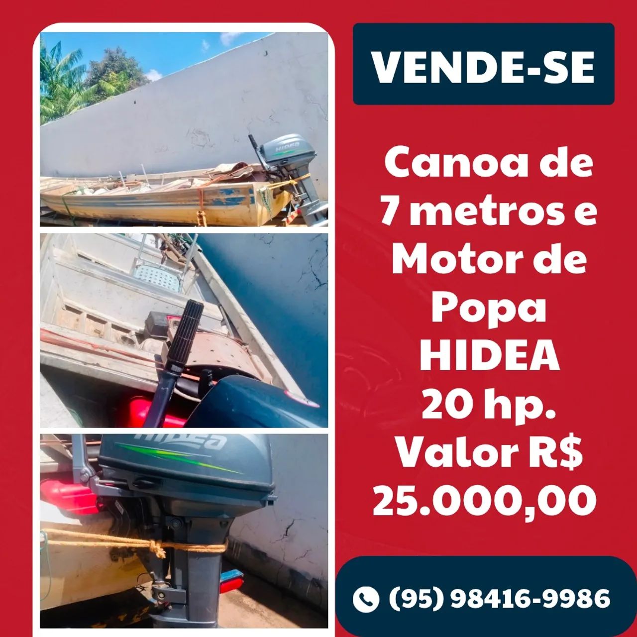 Canoa e motor de popa - Foto 2