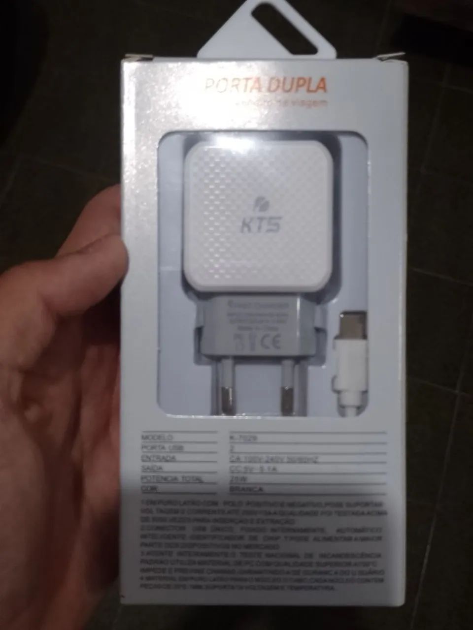 Carregador lacrado tipo c
