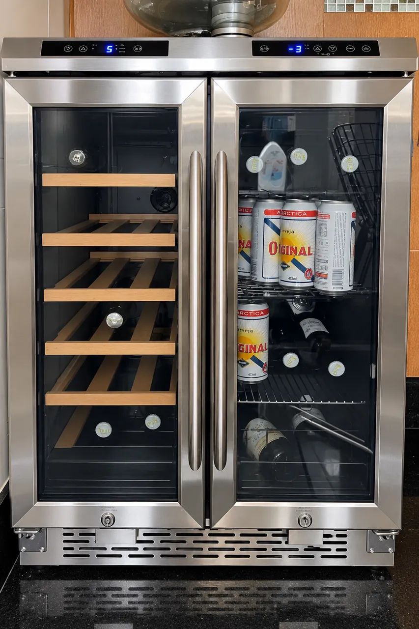 Adega + Cervejeira Avanti Dual Zone Inox - 19 Garrafas + 66 Latas