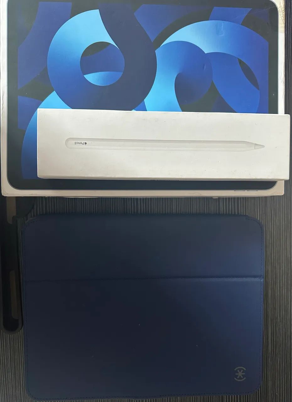iPad Air M1 + Apple Pencil 2 + Caixa + Case + Película | Impecável - Foto 4