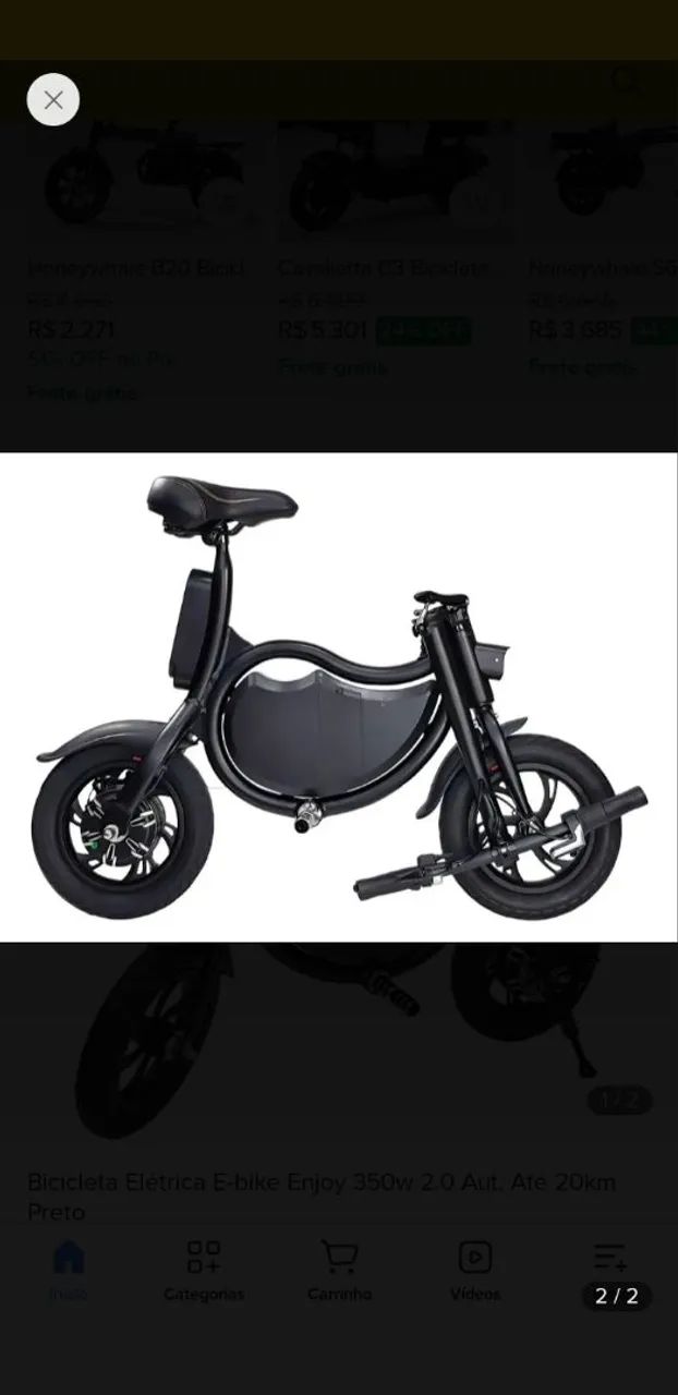 Bicicleta elétrica 36v 350w dobrável 