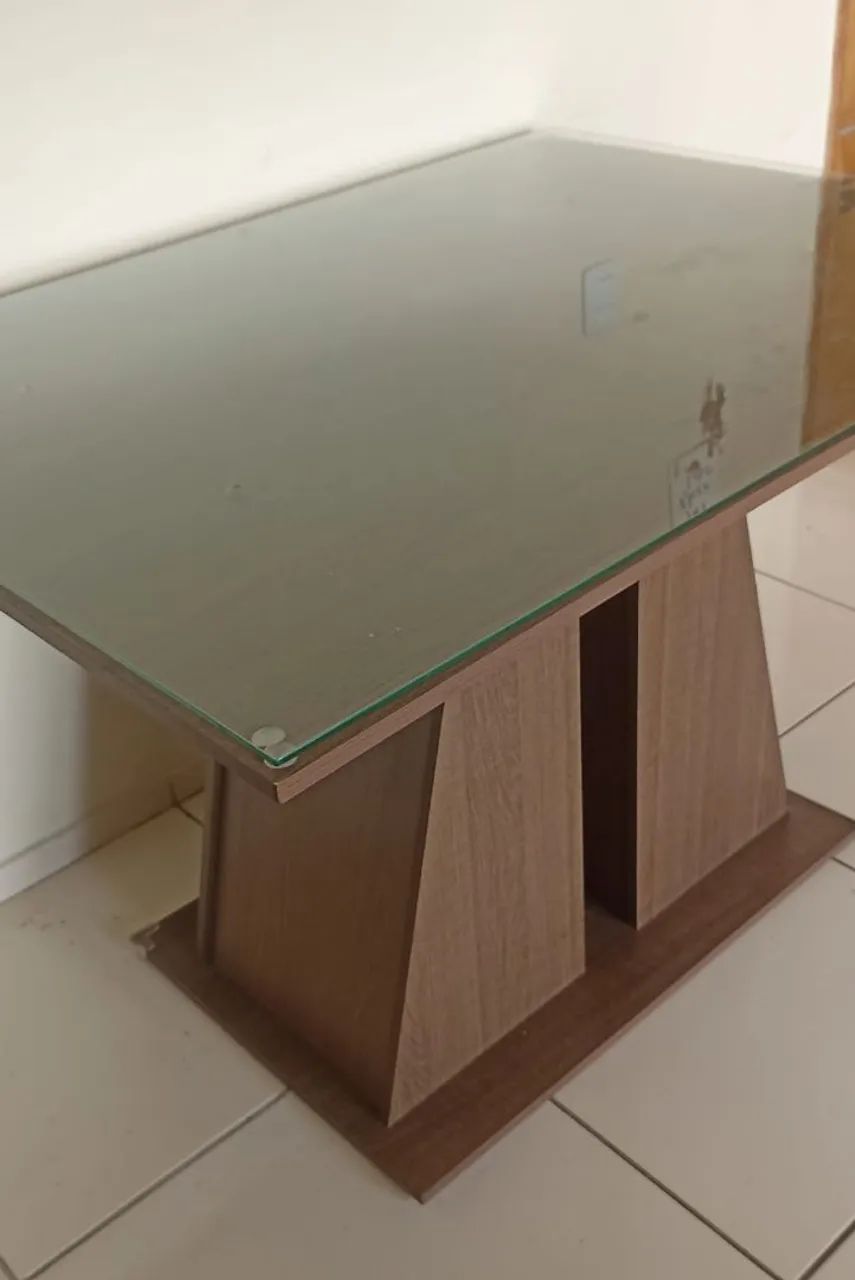 MESA DE JANTAR COM TAMPO DE VIDRO - Foto 2