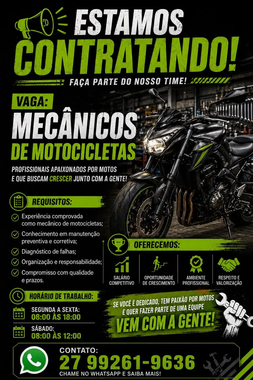 Vaga de Mecânico de motos 