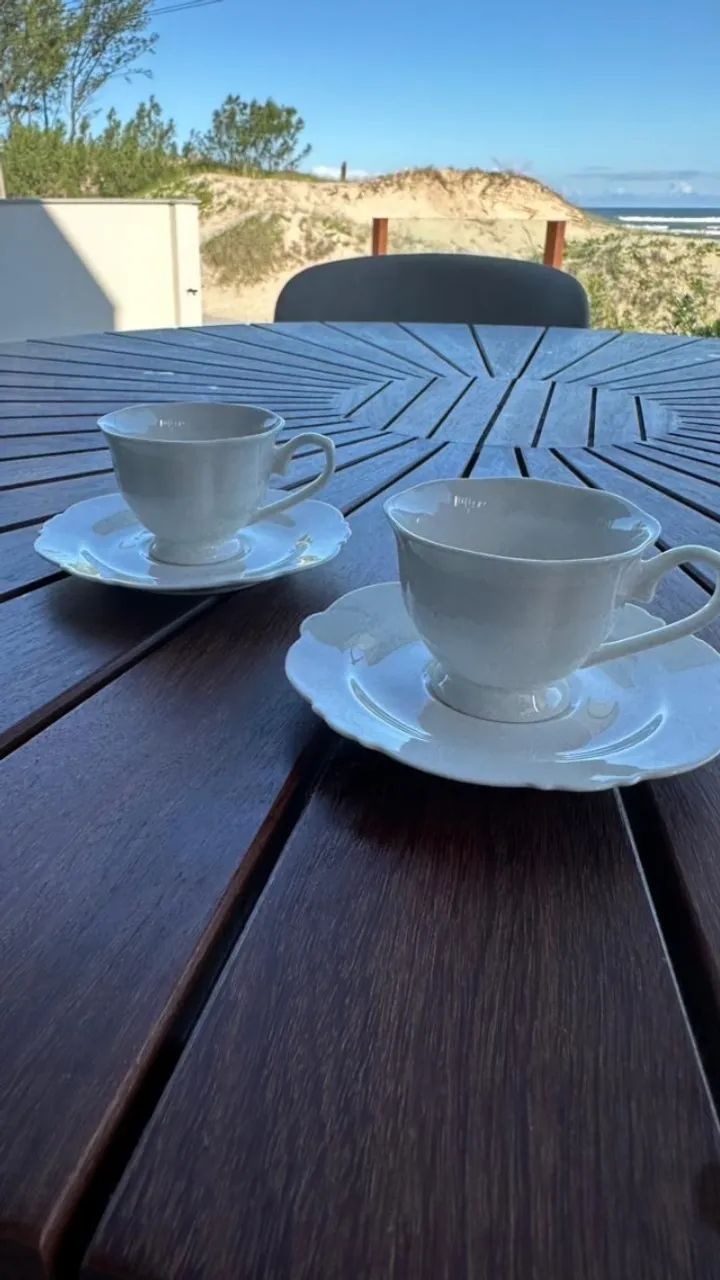Jogo 6 xícaras de cafezinho com pires   Wolf 