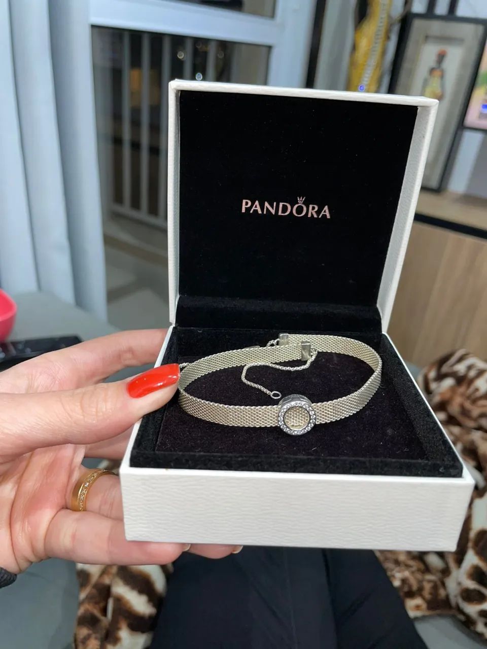 Colar Choker Pandora Reflexions + Pingente 