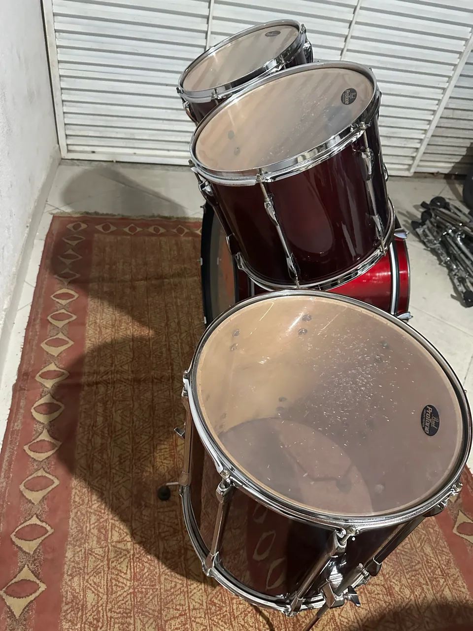 Shell Pack. Bateria Pearl Anos 90 com de tons holders Uni- Lock  + Brinde - Foto 2