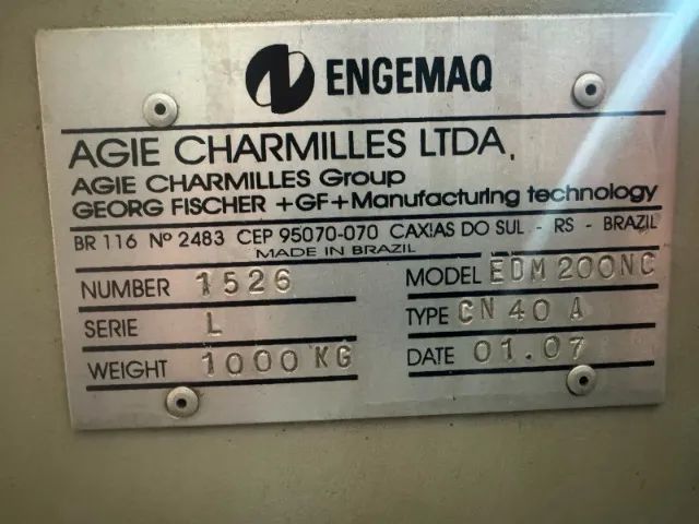 ELETROEROSÃO POR PENETRAÇÃO - ENGEMAQ - EDM 200 NC Ano 2007 - Foto 4