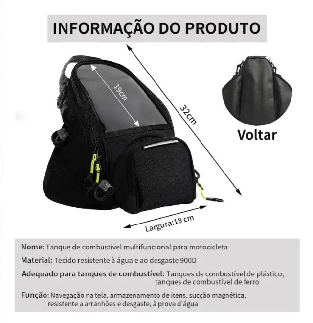 BOLSA MULTI USO PARA TANQUE DE MOTO - Foto 2