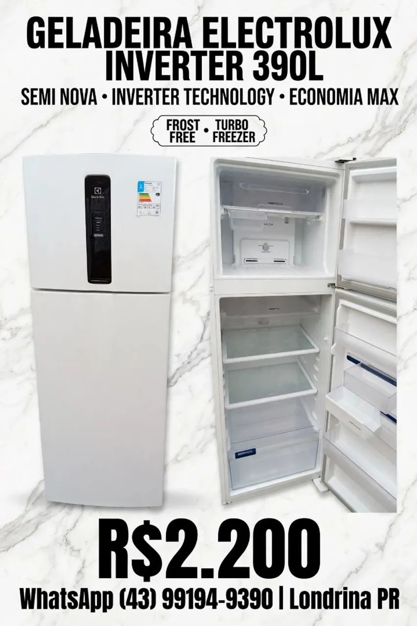 Electrolux inverter 390 litros 