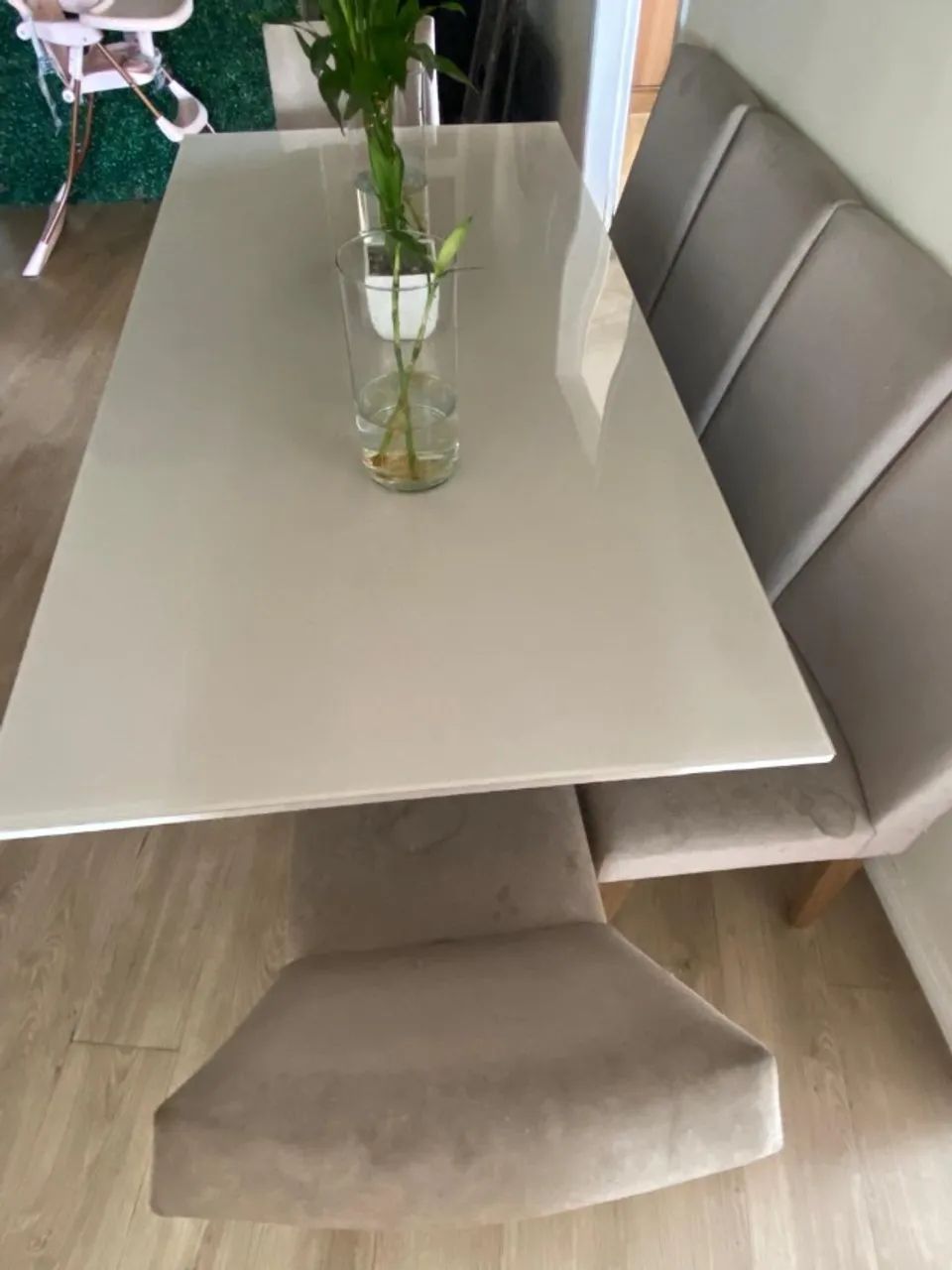 Mesa de Jantar 6 lugares e tampo de vidro - Foto 2
