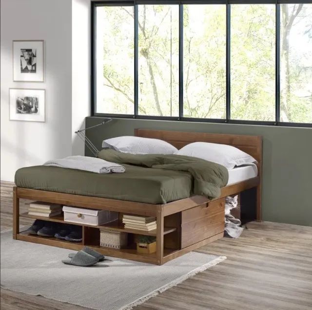 Cama casal madeira maciça com colchão - Foto 2