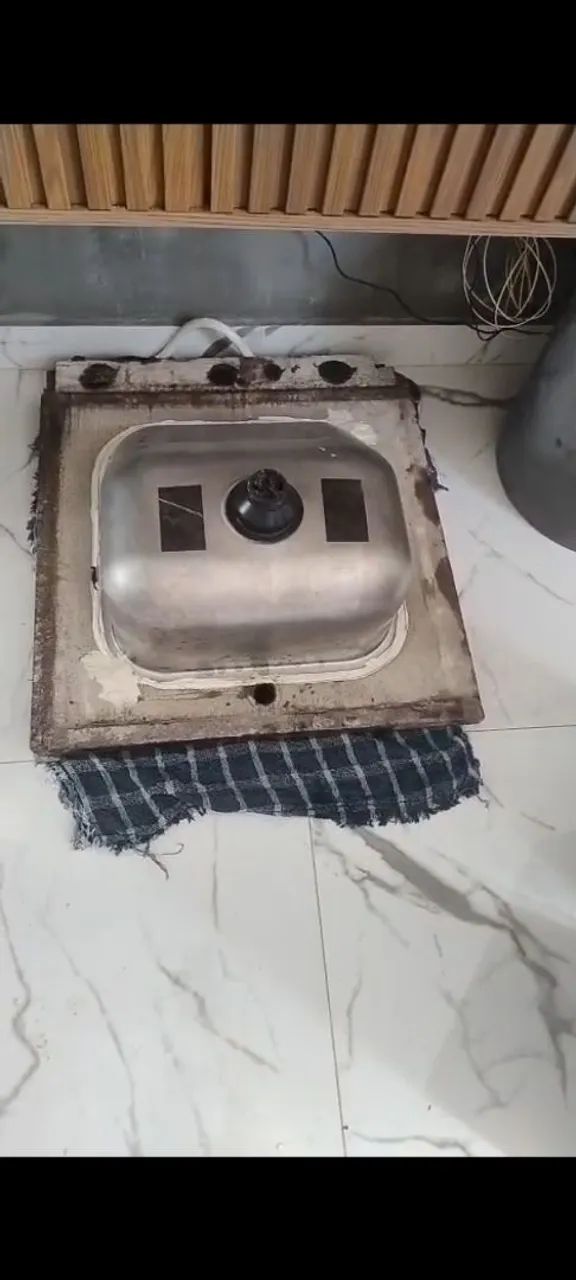 Cuba de inox com a pedra tanque de lavar roupa