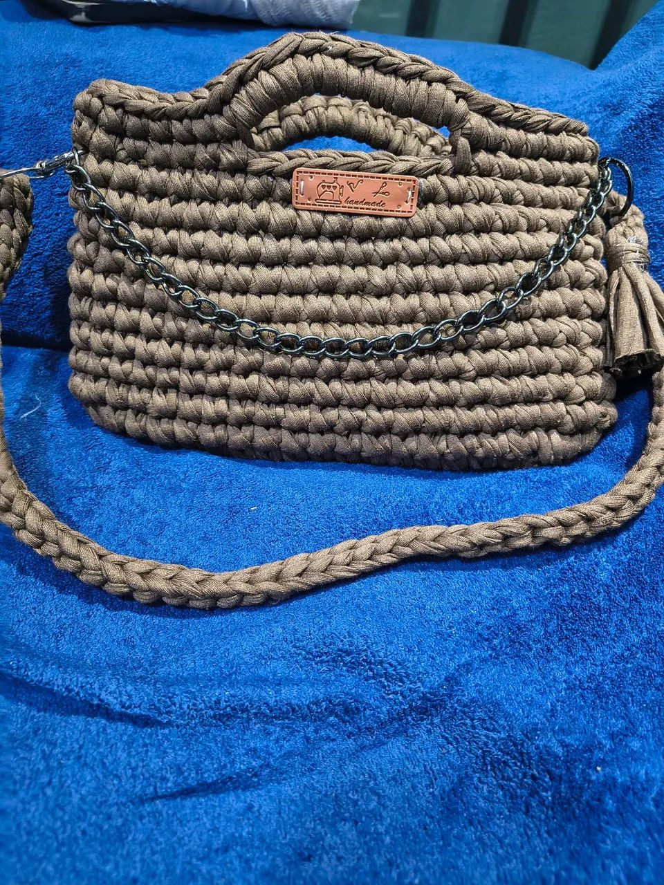 Bolsa de croche fio de malha  - Foto 3