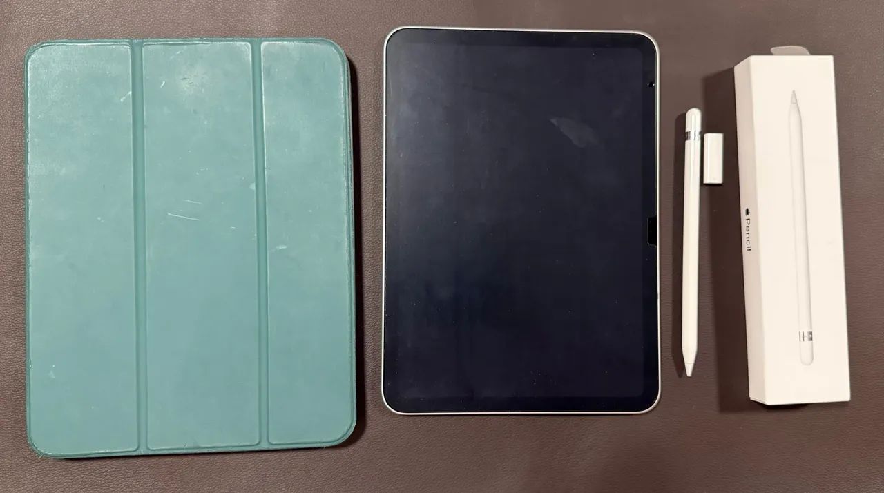 iPad 10, 64gb, com Apple Pencil e caixa