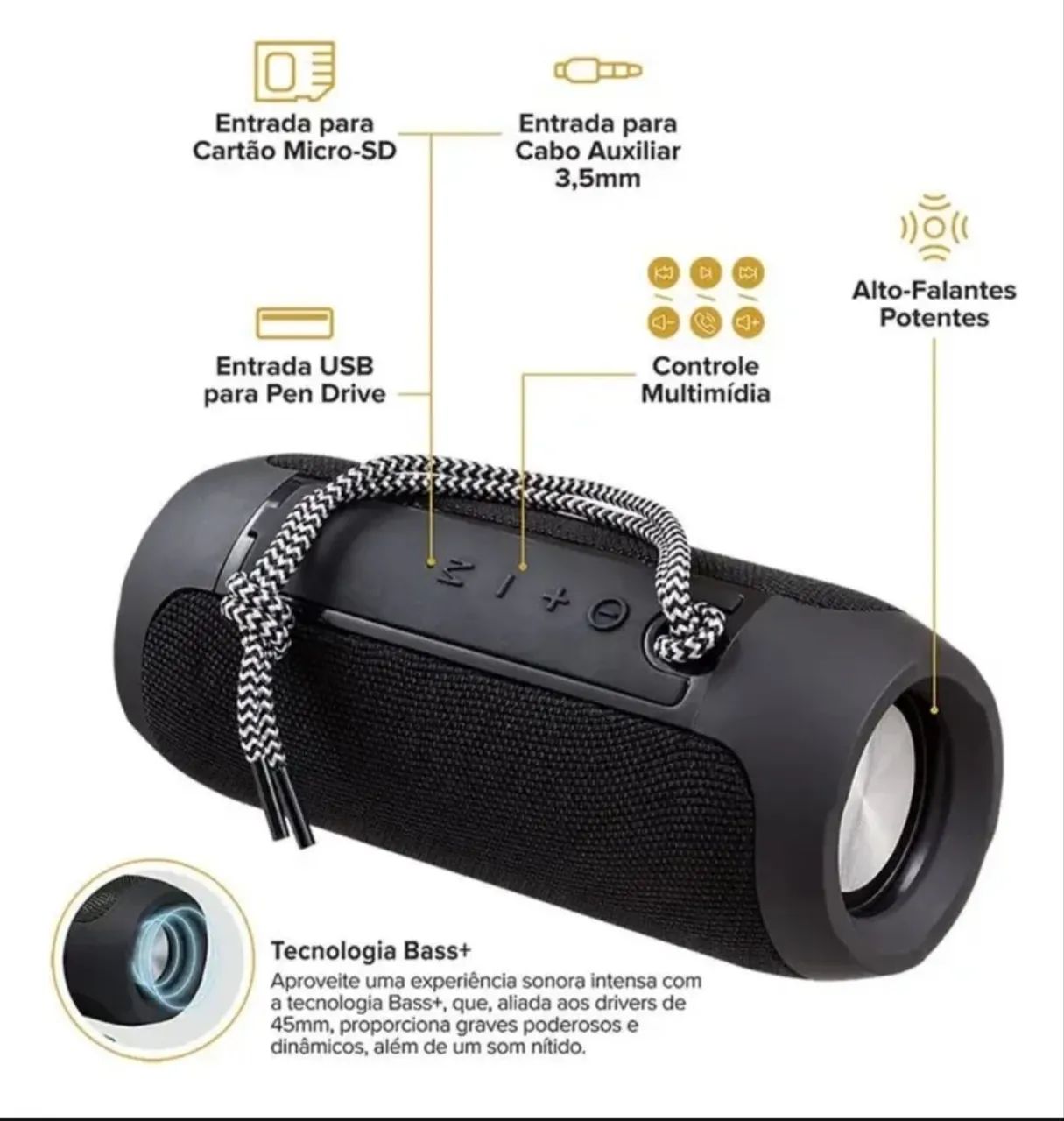 Caixa de Som Bluetooth i2GO Pro Resistente à Água - Graves Potentes - Foto 4