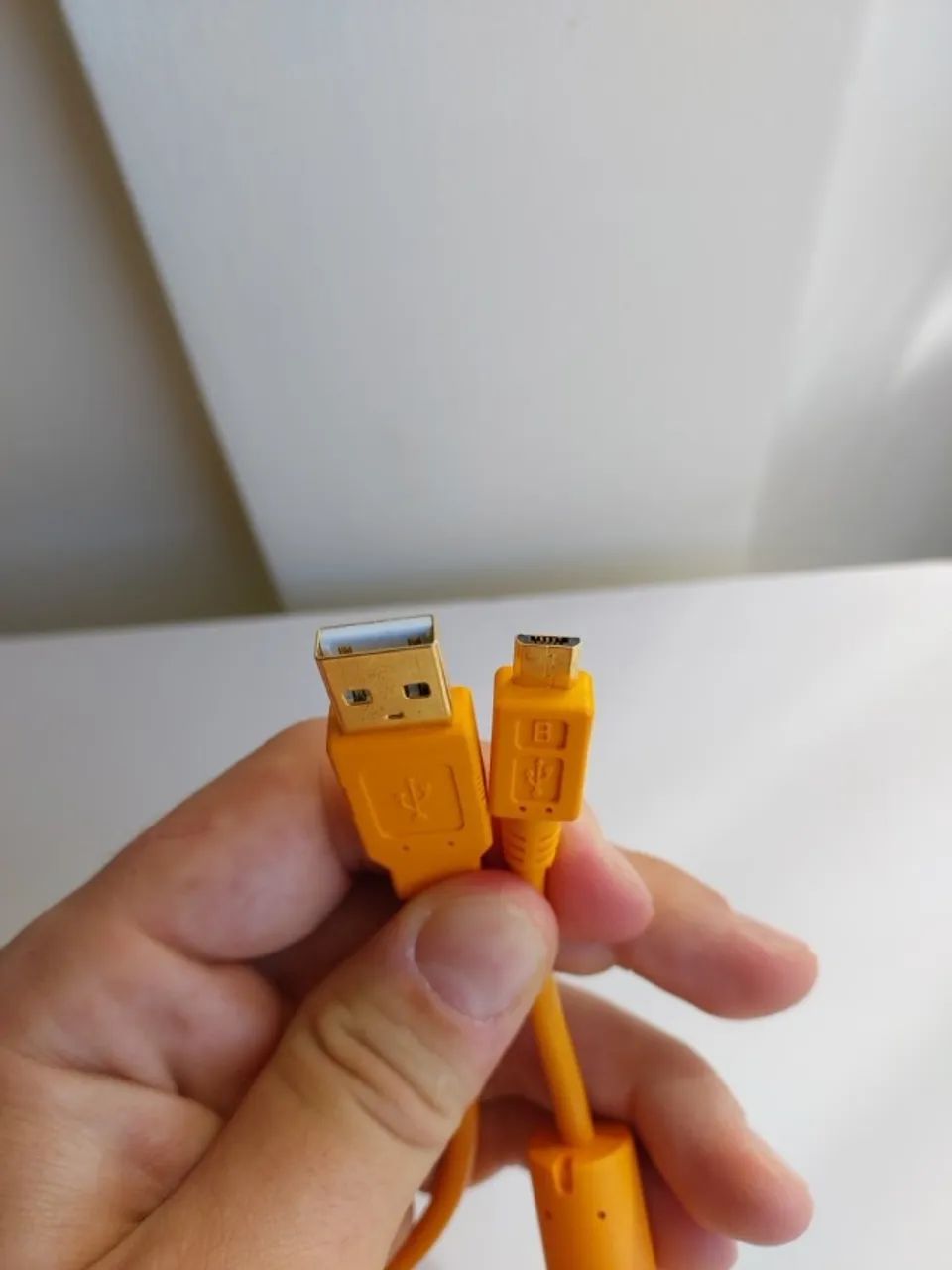 Cabo Tether Usb 2.0 Para Micro-b 4,6m Laranja (original) - Foto 2