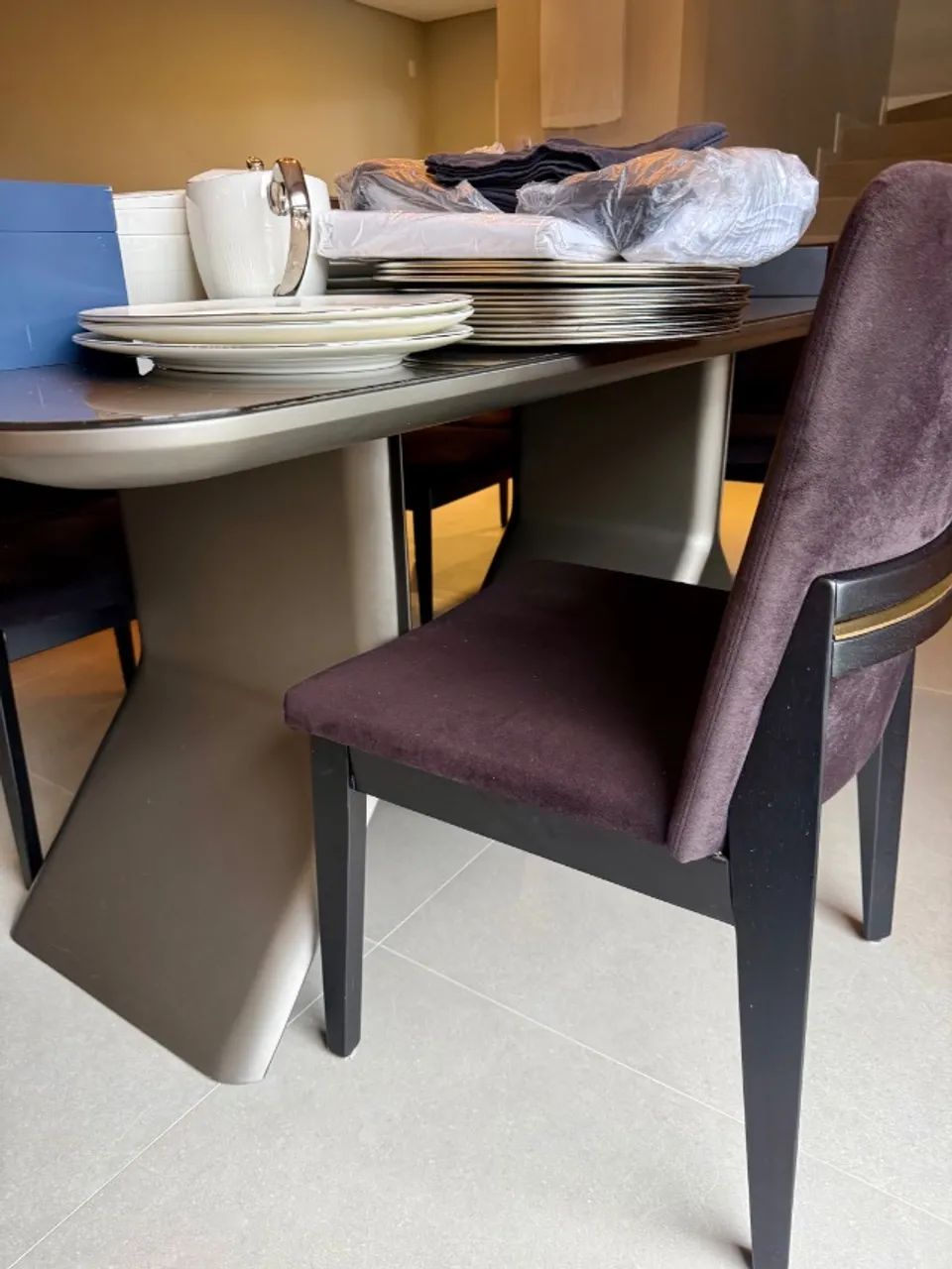 Mesa de Jantar Premium Grafite 6 lugares  - Foto 5